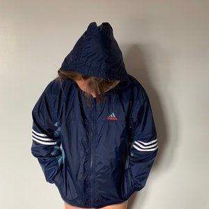 Adidas youth XL jacket, navy and orange
